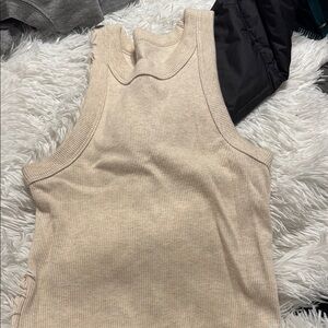 Aerie Cream Ribbed Tank Top